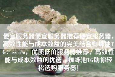 便宜服务器便宜服务器推荐便宜服务器，高效性能与成本效益的完美结合蜘蛛池TG：zzcseo，优质低价服务器推荐，高效性能与成本效益的优选，蜘蛛池TG助你轻松选购服务器！