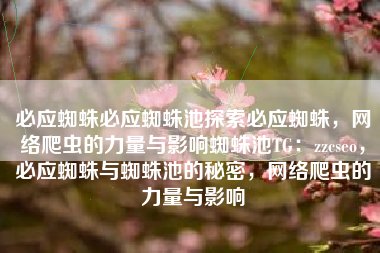 必应蜘蛛必应蜘蛛池探索必应蜘蛛，网络爬虫的力量与影响蜘蛛池TG：zzcseo，必应蜘蛛与蜘蛛池的秘密，网络爬虫的力量与影响