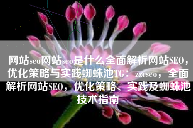 网站seo网站seo是什么全面解析网站SEO，优化策略与实践蜘蛛池TG：zzcseo，全面解析网站SEO，优化策略、实践及蜘蛛池技术指南