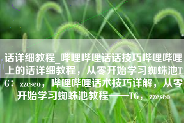 话详细教程_哔哩哔哩话话技巧哔哩哔哩上的话详细教程，从零开始学习蜘蛛池TG：zzcseo，哔哩哔哩话术技巧详解，从零开始学习蜘蛛池教程——TG，zzcseo