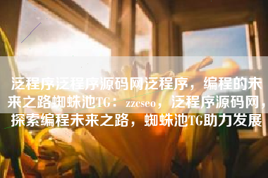 泛程序泛程序源码网泛程序，编程的未来之路蜘蛛池TG：zzcseo，泛程序源码网，探索编程未来之路，蜘蛛池TG助力发展