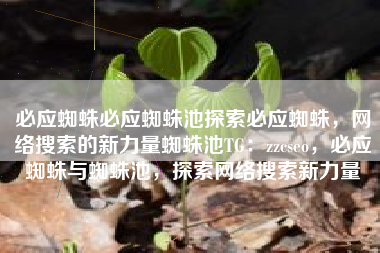 必应蜘蛛必应蜘蛛池探索必应蜘蛛，网络搜索的新力量蜘蛛池TG：zzcseo，必应蜘蛛与蜘蛛池，探索网络搜索新力量