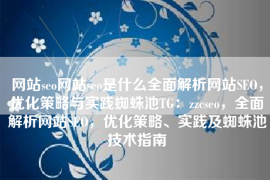 网站seo网站seo是什么全面解析网站SEO，优化策略与实践蜘蛛池TG：zzcseo，全面解析网站SEO，优化策略、实践及蜘蛛池技术指南