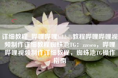 详细教程_哔哩哔哩bilibili教程哔哩哔哩视频制作详细教程蜘蛛池TG：zzcseo，哔哩哔哩视频制作详细教程，蜘蛛池TG操作指南