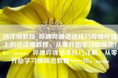 话详细教程_哔哩哔哩话话技巧哔哩哔哩上的话详细教程，从零开始学习蜘蛛池TG：zzcseo，哔哩哔哩话术技巧详解，从零开始学习蜘蛛池教程——TG，zzcseo