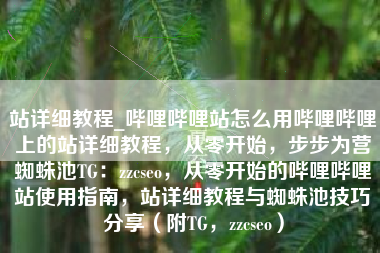 站详细教程_哔哩哔哩站怎么用哔哩哔哩上的站详细教程，从零开始，步步为营蜘蛛池TG：zzcseo，从零开始的哔哩哔哩站使用指南，站详细教程与蜘蛛池技巧分享（附TG，zzcseo）