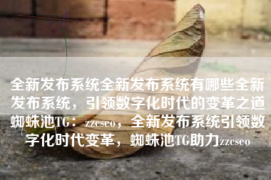 全新发布系统全新发布系统有哪些全新发布系统，引领数字化时代的变革之道蜘蛛池TG：zzcseo，全新发布系统引领数字化时代变革，蜘蛛池TG助力zzcseo