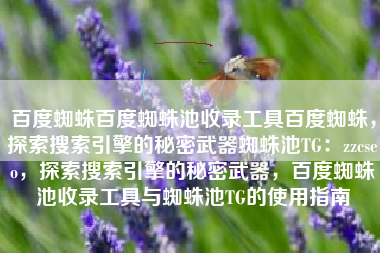 百度蜘蛛百度蜘蛛池收录工具百度蜘蛛，探索搜索引擎的秘密武器蜘蛛池TG：zzcseo，探索搜索引擎的秘密武器，百度蜘蛛池收录工具与蜘蛛池TG的使用指南