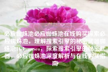 必应蜘蛛池必应蜘蛛池在线购买探索必应蜘蛛池，理解搜索引擎的秘密武器蜘蛛池TG：zzcseo，探索搜索引擎的秘密武器，必应蜘蛛池深度解析与在线购买指南