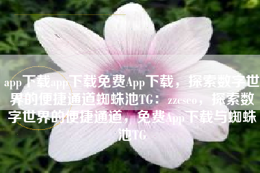 app下载app下载免费App下载，探索数字世界的便捷通道蜘蛛池TG：zzcseo，探索数字世界的便捷通道，免费App下载与蜘蛛池TG