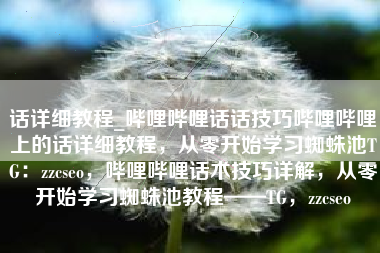 话详细教程_哔哩哔哩话话技巧哔哩哔哩上的话详细教程，从零开始学习蜘蛛池TG：zzcseo，哔哩哔哩话术技巧详解，从零开始学习蜘蛛池教程——TG，zzcseo