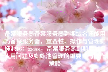 备案服务器备案服务器到期域名还能用吗备案服务器，重要性、操作与管理蜘蛛池TG：zzcseo，备案服务器到期后域名使用问题及蜘蛛池管理的重要性与操作策略