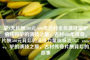 驴1天片酬500元 600年古村全员演技派驴值钱吗驴的演技之旅，古村600年传奇，片酬500元背后的演技力量蜘蛛池TG：zzcseo，驴的演技之旅，古村传奇片酬背后的故事