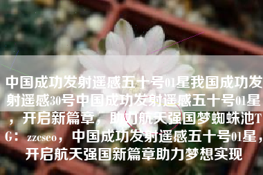 中国成功发射遥感五十号01星我国成功发射遥感30号中国成功发射遥感五十号01星，开启新篇章，助力航天强国梦蜘蛛池TG：zzcseo，中国成功发射遥感五十号01星，开启航天强国新篇章助力梦想实现