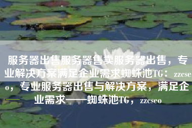 服务器出售服务器售卖服务器出售，专业解决方案满足企业需求蜘蛛池TG：zzcseo，专业服务器出售与解决方案，满足企业需求——蜘蛛池TG，zzcseo
