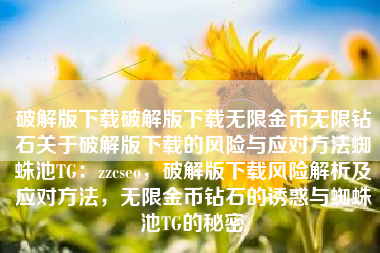 破解版下载破解版下载无限金币无限钻石关于破解版下载的风险与应对方法蜘蛛池TG：zzcseo，破解版下载风险解析及应对方法，无限金币钻石的诱惑与蜘蛛池TG的秘密