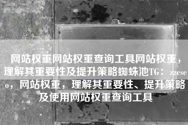 网站权重网站权重查询工具网站权重，理解其重要性及提升策略蜘蛛池TG：zzcseo，网站权重，理解其重要性、提升策略及使用网站权重查询工具