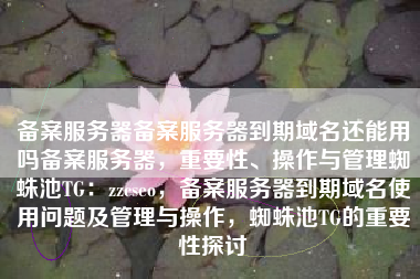 备案服务器备案服务器到期域名还能用吗备案服务器，重要性、操作与管理蜘蛛池TG：zzcseo，备案服务器到期域名使用问题及管理与操作，蜘蛛池TG的重要性探讨