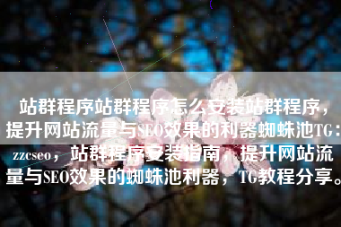 站群程序站群程序怎么安装站群程序，提升网站流量与SEO效果的利器蜘蛛池TG：zzcseo，站群程序安装指南，提升网站流量与SEO效果的蜘蛛池利器，TG教程分享。