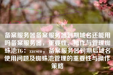 备案服务器备案服务器到期域名还能用吗备案服务器，重要性、操作与管理蜘蛛池TG：zzcseo，备案服务器到期后域名使用问题及蜘蛛池管理的重要性与操作策略