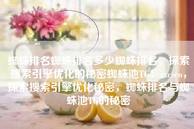 蜘蛛排名蜘蛛排名多少蜘蛛排名，探索搜索引擎优化的秘密蜘蛛池TG：zzcseo，探索搜索引擎优化秘密，蜘蛛排名与蜘蛛池TG的秘密