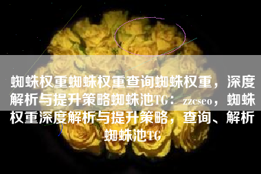 蜘蛛权重蜘蛛权重查询蜘蛛权重，深度解析与提升策略蜘蛛池TG：zzcseo，蜘蛛权重深度解析与提升策略，查询、解析蜘蛛池TG