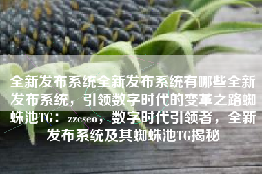 全新发布系统全新发布系统有哪些全新发布系统，引领数字时代的变革之路蜘蛛池TG：zzcseo，数字时代引领者，全新发布系统及其蜘蛛池TG揭秘