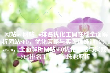 网站seo网站seo排名优化工具在线全面解析网站SEO，优化策略与实践蜘蛛池TG：zzcseo，全面解析网站SEO优化策略与实践，SEO排名工具与蜘蛛池解析