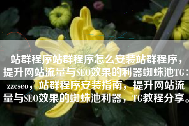 站群程序站群程序怎么安装站群程序，提升网站流量与SEO效果的利器蜘蛛池TG：zzcseo，站群程序安装指南，提升网站流量与SEO效果的蜘蛛池利器，TG教程分享。