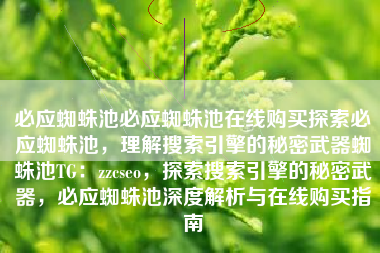 必应蜘蛛池必应蜘蛛池在线购买探索必应蜘蛛池，理解搜索引擎的秘密武器蜘蛛池TG：zzcseo，探索搜索引擎的秘密武器，必应蜘蛛池深度解析与在线购买指南