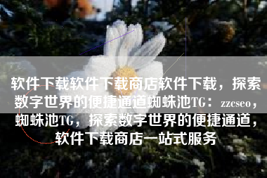 软件下载软件下载商店软件下载，探索数字世界的便捷通道蜘蛛池TG：zzcseo，蜘蛛池TG，探索数字世界的便捷通道，软件下载商店一站式服务