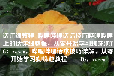 话详细教程_哔哩哔哩话话技巧哔哩哔哩上的话详细教程，从零开始学习蜘蛛池TG：zzcseo，哔哩哔哩话术技巧详解，从零开始学习蜘蛛池教程——TG，zzcseo