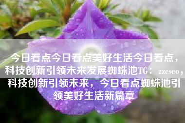 今日看点今日看点美好生活今日看点，科技创新引领未来发展蜘蛛池TG：zzcseo，科技创新引领未来，今日看点蜘蛛池引领美好生活新篇章