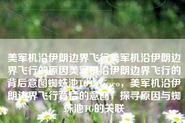 美军机沿伊朗边界飞行美军机沿伊朗边界飞行的原因美军机沿伊朗边界飞行的背后意图蜘蛛池TG：zzcseo，美军机沿伊朗边界飞行背后的意图，探寻原因与蜘蛛池TG的关联