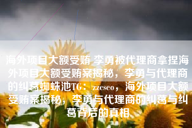 海外项目大额受贿 李勇被代理商拿捏海外项目大额受贿案揭秘，李勇与代理商的纠葛蜘蛛池TG：zzcseo，海外项目大额受贿案揭秘，李勇与代理商的纠葛与纠葛背后的真相