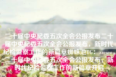 二十届中央纪委五次全会公报发布二十届中央纪委五次全会公报发布，新时代纪检监察工作的新篇章蜘蛛池TG：zzcseo，二十届中央纪委五次全会公报发布，新时代纪检监察工作的新篇章开启