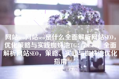 网站seo网站seo是什么全面解析网站SEO，优化策略与实践蜘蛛池TG：zzcseo，全面解析网站SEO，策略、实践与蜘蛛池优化指南