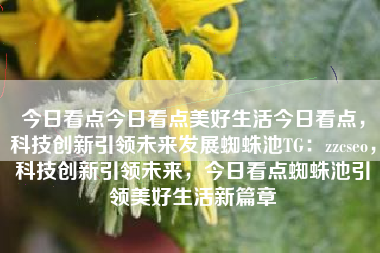 今日看点今日看点美好生活今日看点，科技创新引领未来发展蜘蛛池TG：zzcseo，科技创新引领未来，今日看点蜘蛛池引领美好生活新篇章