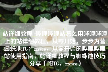 站详细教程_哔哩哔哩站怎么用哔哩哔哩上的站详细教程，从零开始，步步为营蜘蛛池TG：zzcseo，从零开始的哔哩哔哩站使用指南，站详细教程与蜘蛛池技巧分享（附TG，zzcseo）