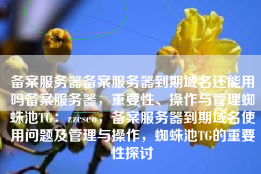 备案服务器备案服务器到期域名还能用吗备案服务器，重要性、操作与管理蜘蛛池TG：zzcseo，备案服务器到期域名使用问题及管理与操作，蜘蛛池TG的重要性探讨