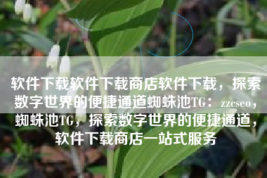 软件下载软件下载商店软件下载，探索数字世界的便捷通道蜘蛛池TG：zzcseo，蜘蛛池TG，探索数字世界的便捷通道，软件下载商店一站式服务