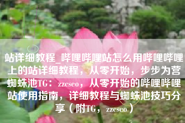 站详细教程_哔哩哔哩站怎么用哔哩哔哩上的站详细教程，从零开始，步步为营蜘蛛池TG：zzcseo，从零开始的哔哩哔哩站使用指南，详细教程与蜘蛛池技巧分享（附TG，zzcseo）