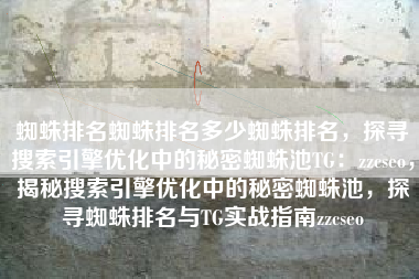 蜘蛛排名蜘蛛排名多少蜘蛛排名，探寻搜索引擎优化中的秘密蜘蛛池TG：zzcseo，揭秘搜索引擎优化中的秘密蜘蛛池，探寻蜘蛛排名与TG实战指南zzcseo