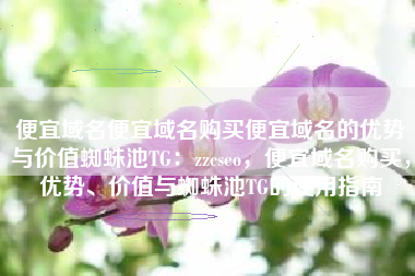 便宜域名便宜域名购买便宜域名的优势与价值蜘蛛池TG：zzcseo，便宜域名购买，优势、价值与蜘蛛池TG的使用指南