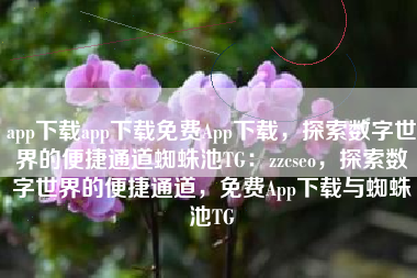 app下载app下载免费App下载，探索数字世界的便捷通道蜘蛛池TG：zzcseo，探索数字世界的便捷通道，免费App下载与蜘蛛池TG