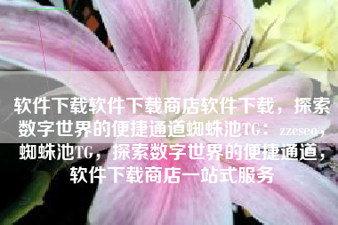 软件下载软件下载商店软件下载，探索数字世界的便捷通道蜘蛛池TG：zzcseo，蜘蛛池TG，探索数字世界的便捷通道，软件下载商店一站式服务