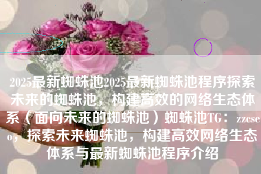 2025最新蜘蛛池2025最新蜘蛛池程序探索未来的蜘蛛池，构建高效的网络生态体系（面向未来的蜘蛛池）蜘蛛池TG：zzcseo，探索未来蜘蛛池，构建高效网络生态体系与最新蜘蛛池程序介绍