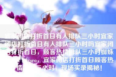 宜家闭店打折首日有人排队三小时宜家闭店打折首日有人排队三小时吗宜家闭店打折首日，顾客热情排队三小时蜘蛛池TG：zzcseo，宜家闭店打折首日顾客热情排队三小时，现场实录揭秘！