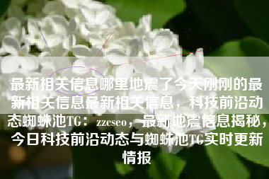 最新相关信息哪里地震了今天刚刚的最新相关信息最新相关信息，科技前沿动态蜘蛛池TG：zzcseo，最新地震信息揭秘，今日科技前沿动态与蜘蛛池TG实时更新情报