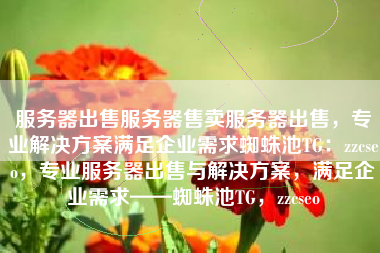 服务器出售服务器售卖服务器出售，专业解决方案满足企业需求蜘蛛池TG：zzcseo，专业服务器出售与解决方案，满足企业需求——蜘蛛池TG，zzcseo